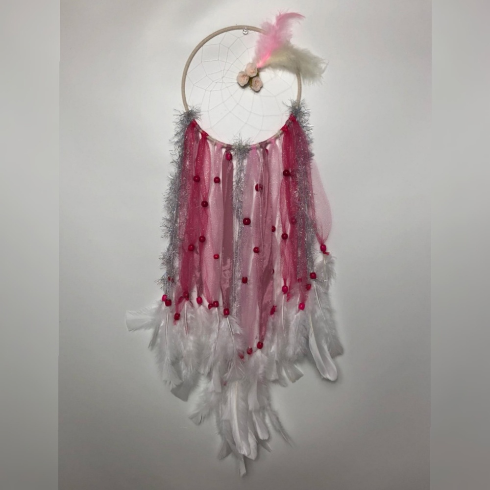 Pink Dream Catcher Decor Baby Room Wall Hanging